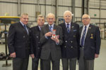 Branch members, Derek Wood, David Hambidge, John Hudson & Ben Revell, with Harry